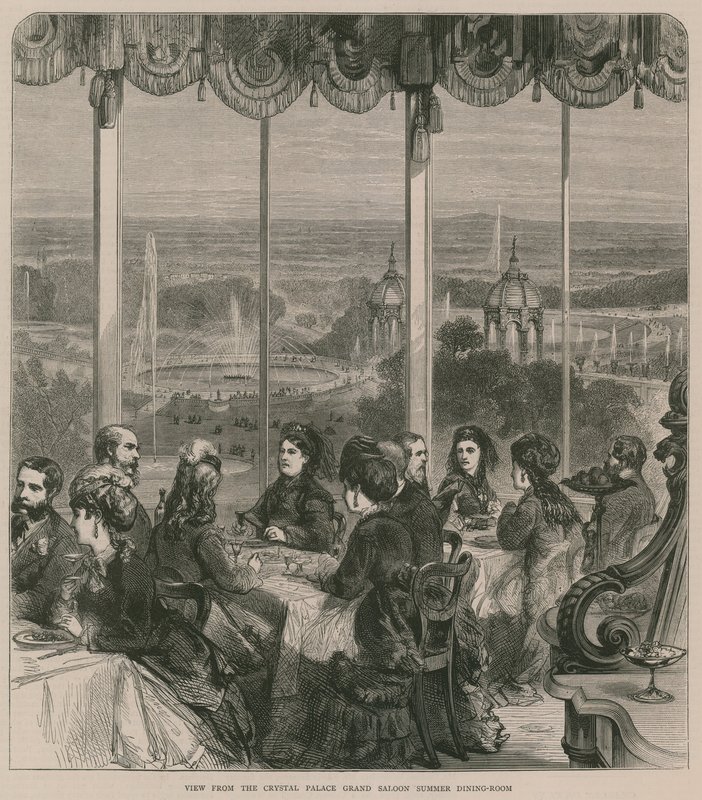 Näkymä Crystal Palace Grand Saloon -kesäruokasalista tekijältä English School