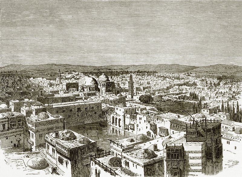 Näkymä Jerusalemiin Hiskian altaalta tekijältä English School