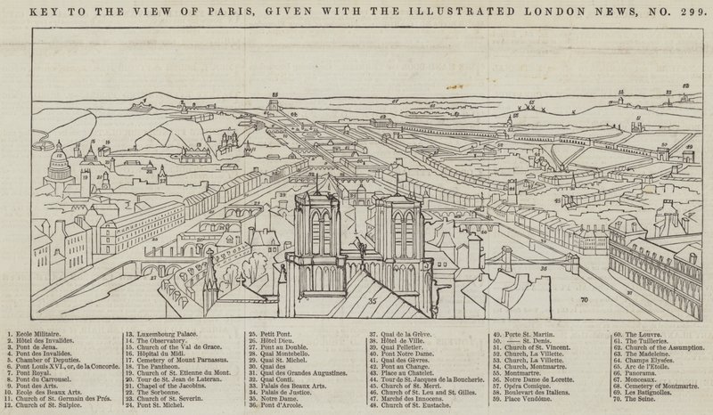 Näkymä Pariisiin, kuvattuna The Illustrated London Newsilla (kaiverrus) tekijältä English School