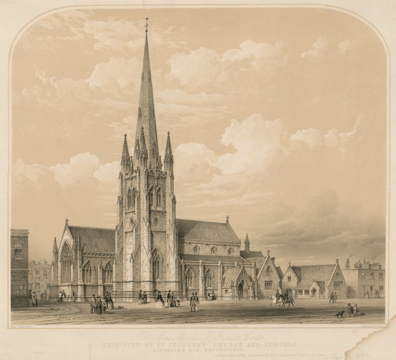 Näkymä St Stephensin kirkolle ja kouluille, Rochester Row, Westminster tekijältä English School