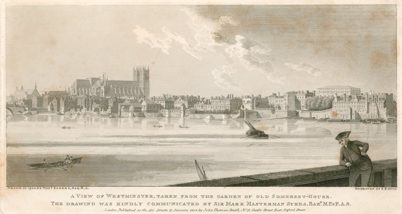 Näkymä Westminsteriin, otettu Old Somerset Housen puutarhasta tekijältä English School