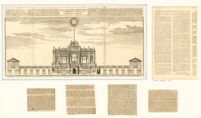 Näkymä julkisesta ilotulituksesta Aix La Chapellen rauhaa varten 1749 tekijältä English School