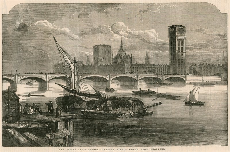 Näkymä Lontoon uudelle Westminster Bridgelle tekijältä English School