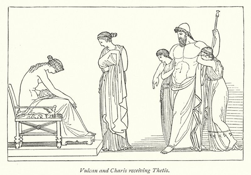 Vulcan ja Charis tapaavat Thetis (litho) tekijältä English School