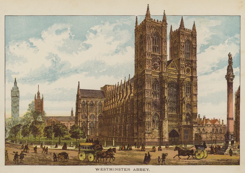 Westminster Abbey (värillinen kaiverrus) tekijältä English School