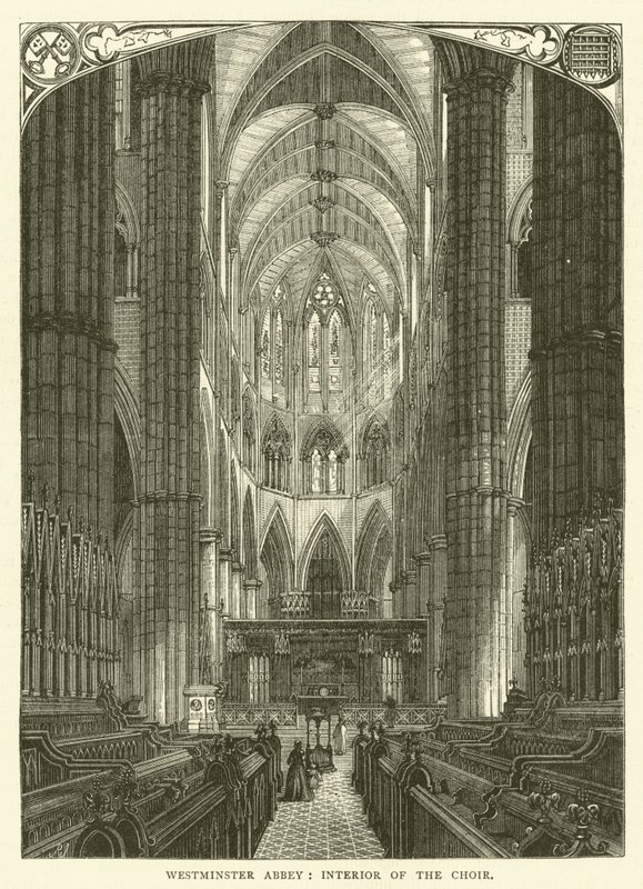 Westminster Abbey, kuoron sisustus (kaiverrus) tekijältä English School