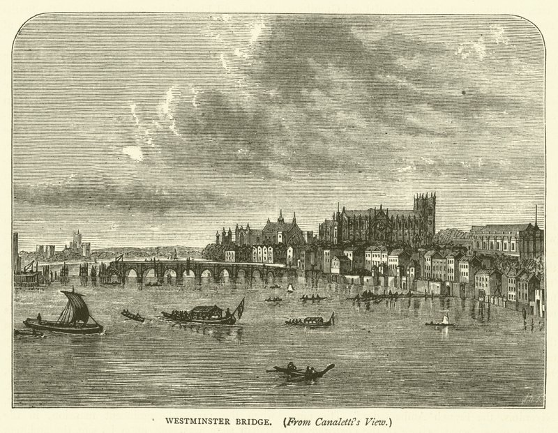 Westminster Bridge, Canalettin näkökulmasta (kaiverrus) tekijältä English School
