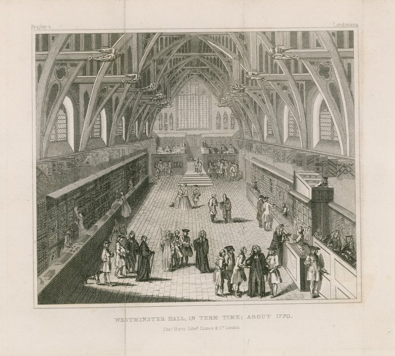 Westminster Hall aikakaudella, noin 1770 tekijältä English School