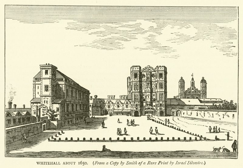 Whitehall noin 1650, Smithin kopiosta Israel Silvestren harvinaisesta vedosta tekijältä English School
