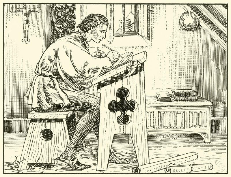 William Evesham kirjoittaminen (muste paperille) tekijältä English School