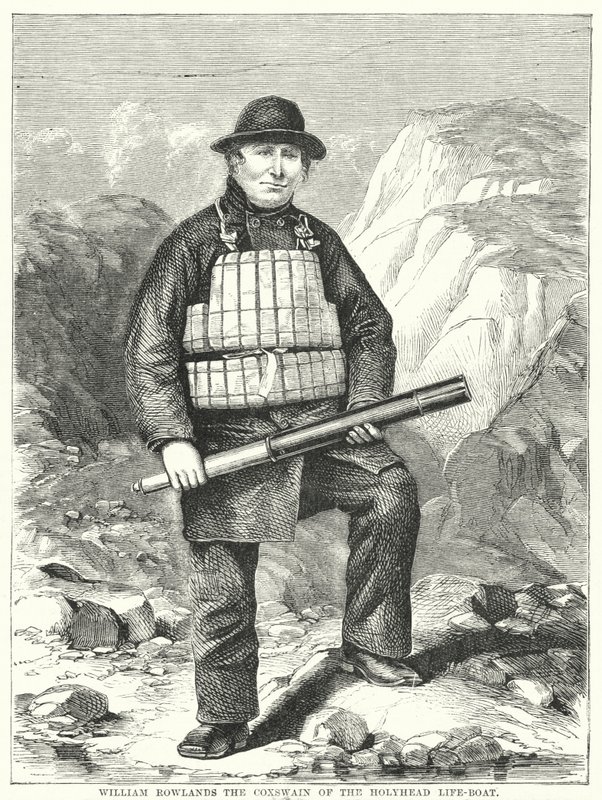William Rowlands Holyheadin pelastusveneen perämies (kaiverrus) tekijältä English School
