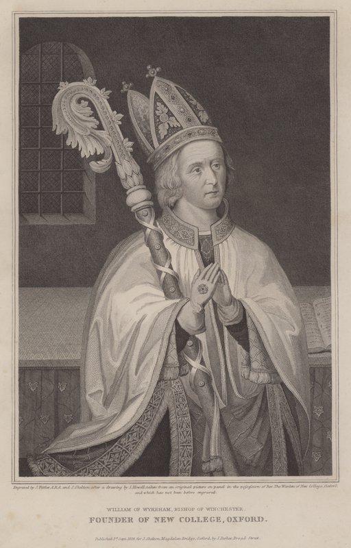 William of Wykeham, Winchesterin piispa, New Collegen perustaja, Oxford (kaiverrus) tekijältä English School