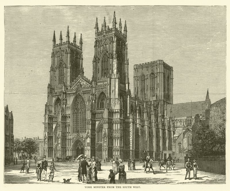 York Minster lounaisosasta (kaiverrus) tekijältä English School
