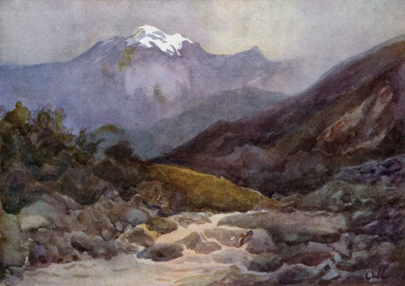 Illumeninjärven alue, koski lähellä Moquehuea tekijältä Ernest William Christmas