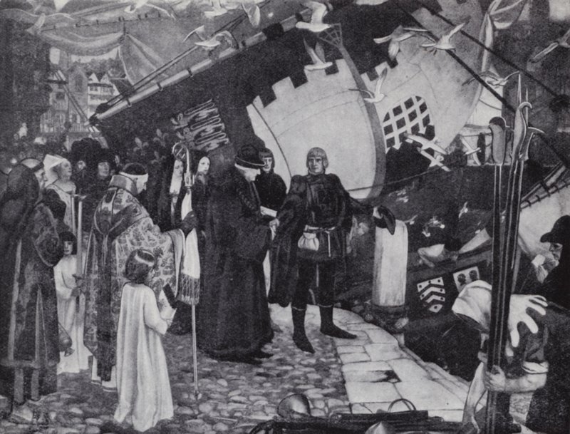 Italialaissyntyinen englantilainen tutkimusmatkailija John Cabot, joka löysi Pohjois-Amerikan rannikon tekijältä Ernest (after) Board