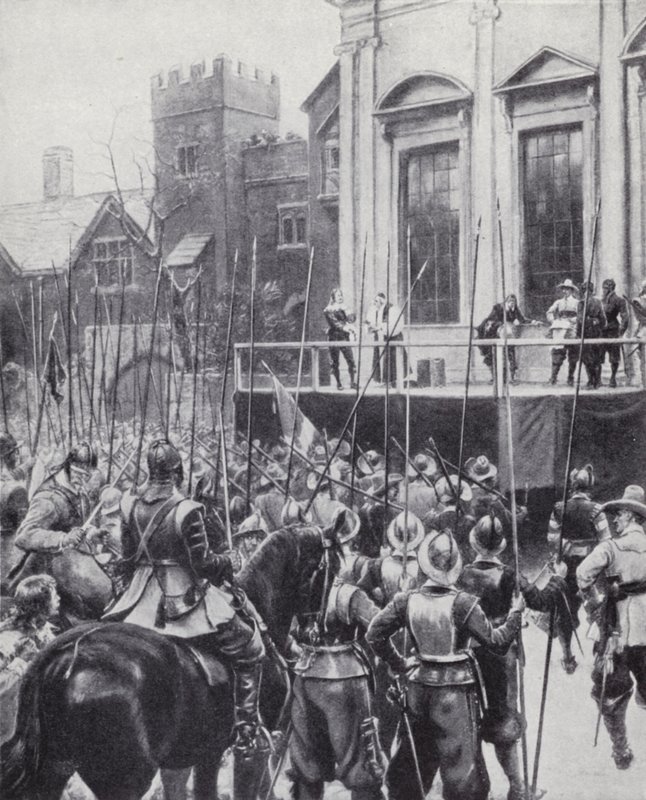 Pagbitay kay Haring Charles I sa labas ng Banqueting House sa Whitehall, London, 30 Enero 1649 (litho)finn tekijältä Ernest (after) Crofts