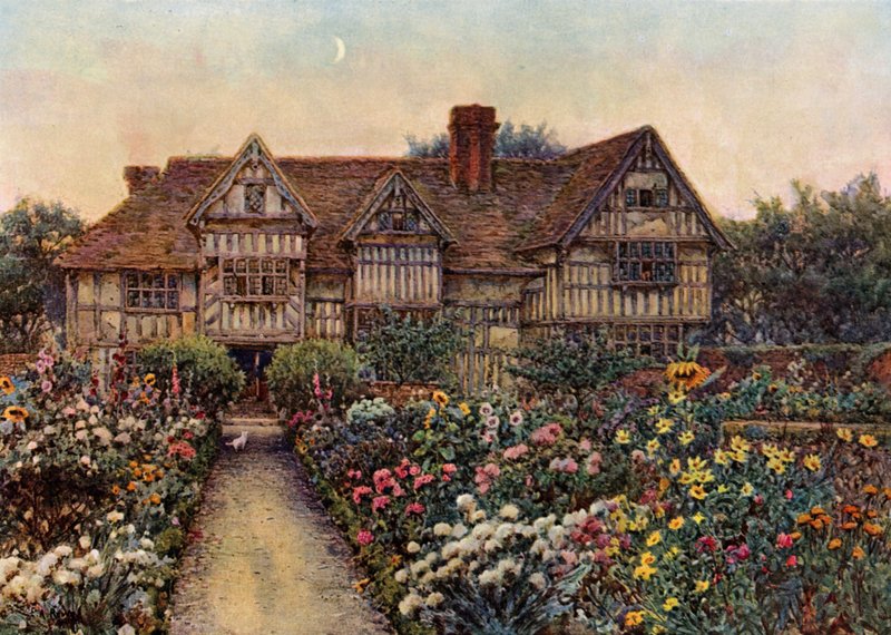 Rumwood Court, Langley, Kent (väri litho) tekijältä Ernest Arthur Rowe