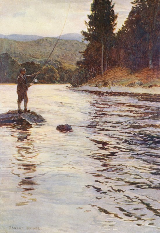Lohen kalastusta Faskallyn vesillä (värilitro) tekijältä Ernest Edward Briggs