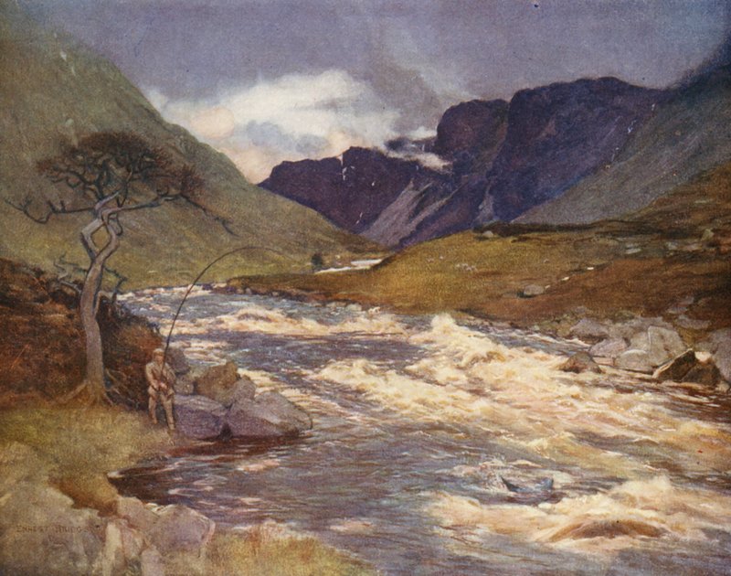 Awe-joki (värilitografia) tekijältä Ernest Edward Briggs
