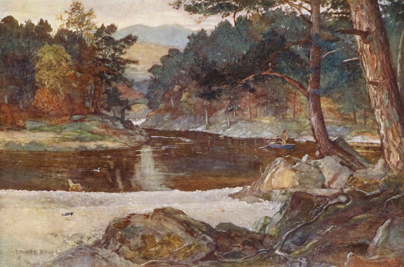 Tummel-joki Pitlochryn kohdalla (värilitro) tekijältä Ernest Edward Briggs