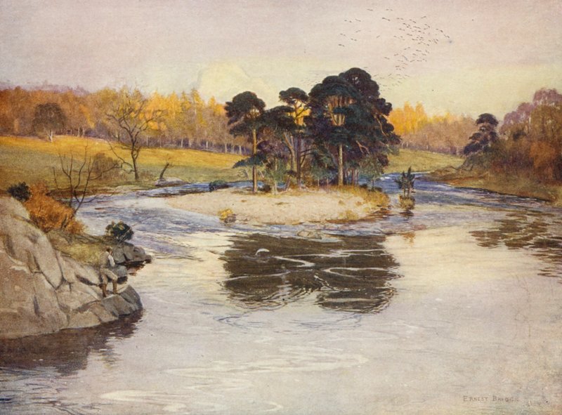 Kuusisaari Linnin alapuolella (värilitografia) tekijältä Ernest Edward Briggs