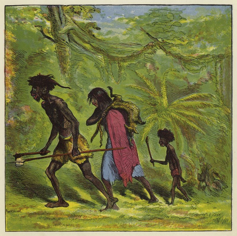 Ashanti-perhe ulos päiväksi tekijältä Ernest Henry Griset