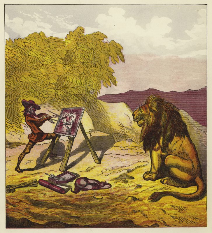 John Bold maalaus leijona tekijältä Ernest Henry Griset