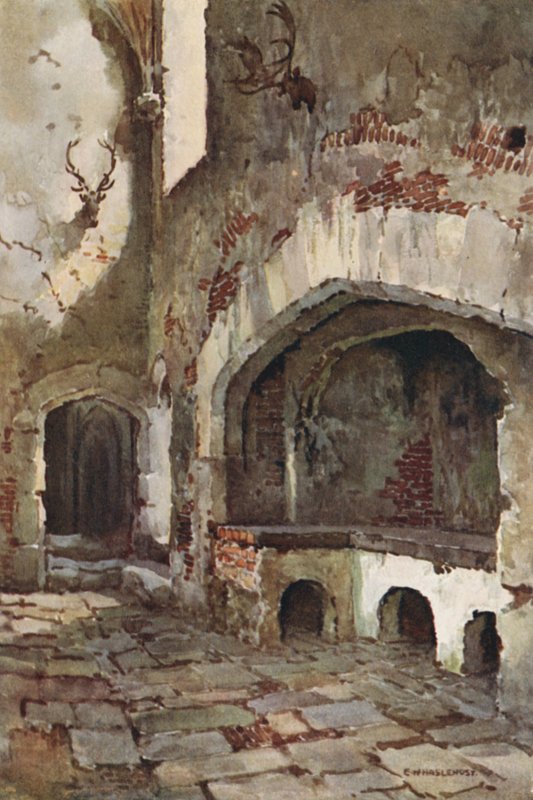 Wolseyn keittiön kulma (väri litho) tekijältä Ernest William Haslehust