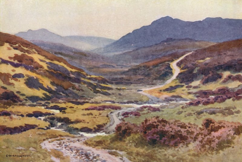 Moorland Track, Paholaisen silta (väri litho) tekijältä Ernest William Haslehust