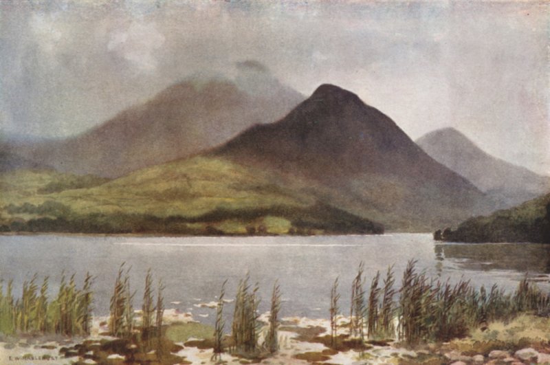 Bassenthwaite-järvi ja Skiddaw (värilitho) tekijältä Ernest William Haslehust