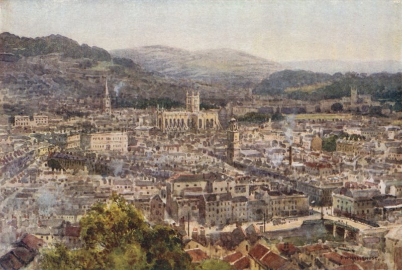 Kylpy Beechen Cliffistä (väri litho) tekijältä Ernest William Haslehust