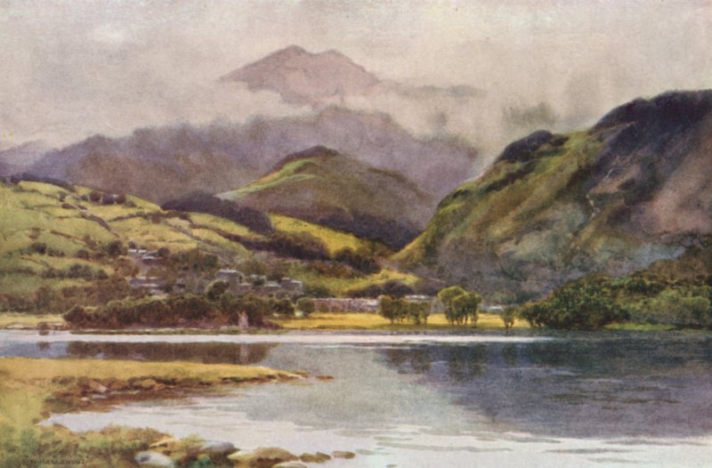 Coniston Lake (väri litho) tekijältä Ernest William Haslehust