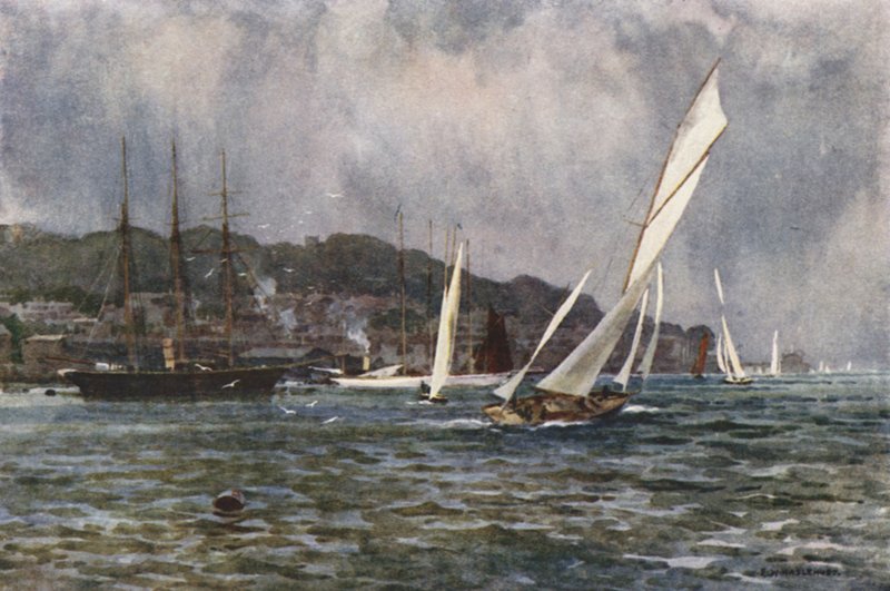 Cowes (väri litho) tekijältä Ernest William Haslehust