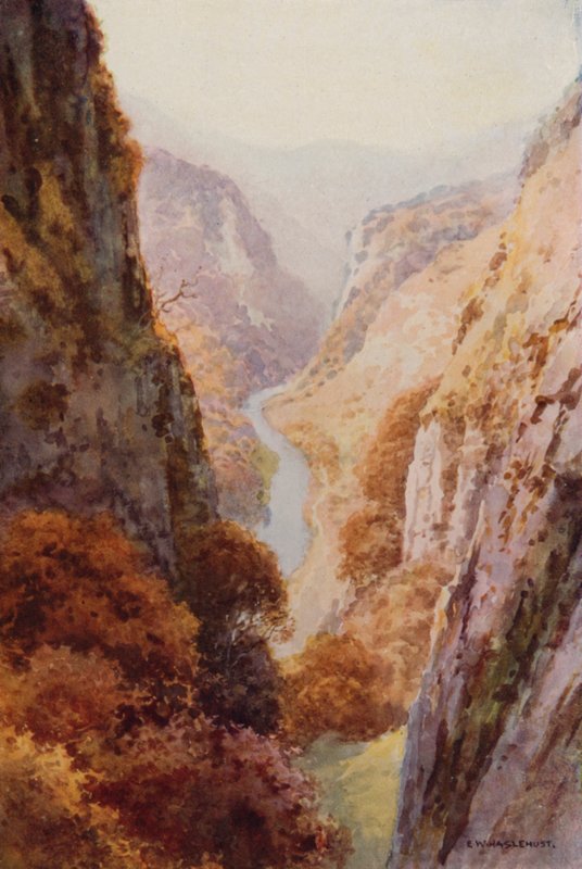 Dovedale (väri litho) tekijältä Ernest William Haslehust