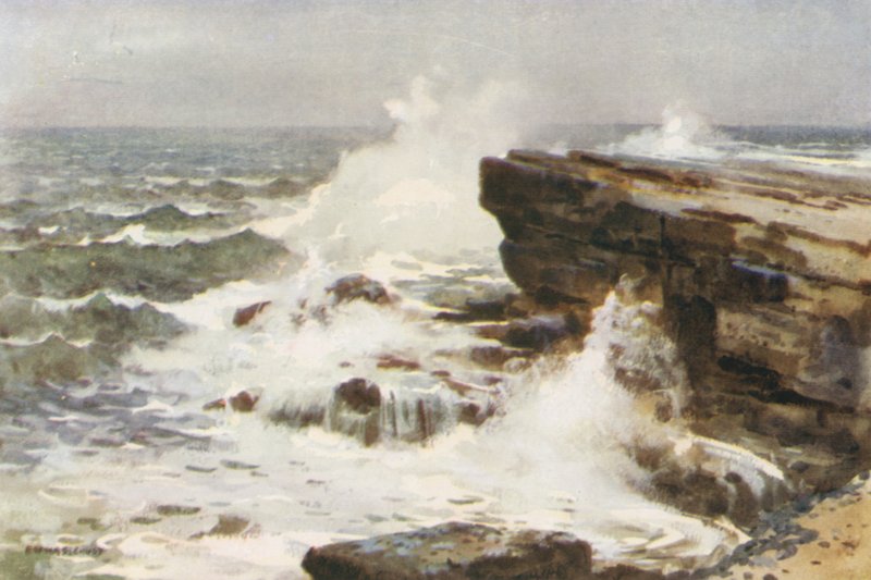 Filey Brigg (väri litho) tekijältä Ernest William Haslehust