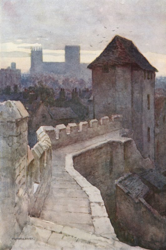Fishergate-juliste seiniltä (väri litho) tekijältä Ernest William Haslehust