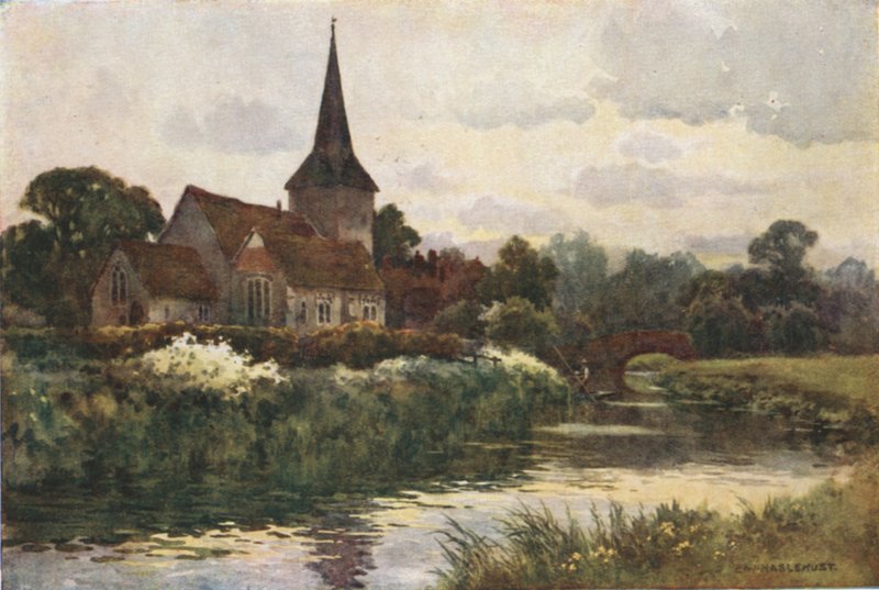Fordwich (väri litho) tekijältä Ernest William Haslehust