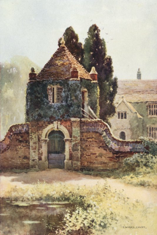 Gateway, Poxwell Manor House (väri litho) tekijältä Ernest William Haslehust