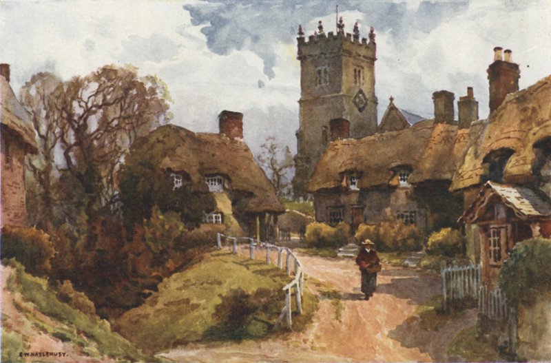 Godshill (litografia de color) finlandès tekijältä Ernest William Haslehust