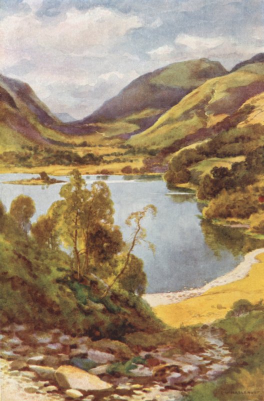 Loughriggin Grasmere (väri litho) tekijältä Ernest William Haslehust