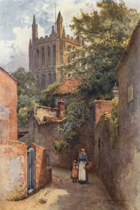 Gwynne Street Nell Gwynnen syntymäpaikalta (värilitho) tekijältä Ernest William Haslehust
