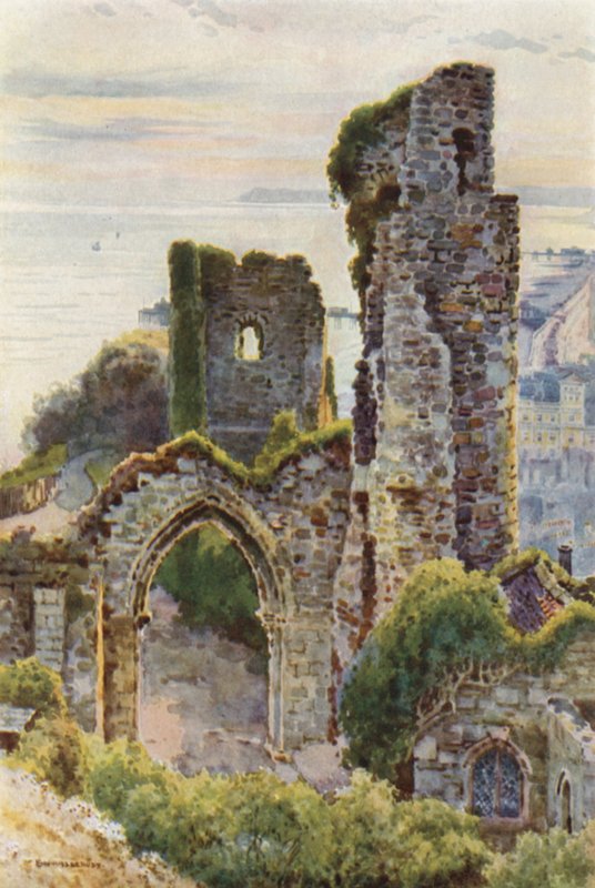 Hastingsin linna (väri litho) tekijältä Ernest William Haslehust