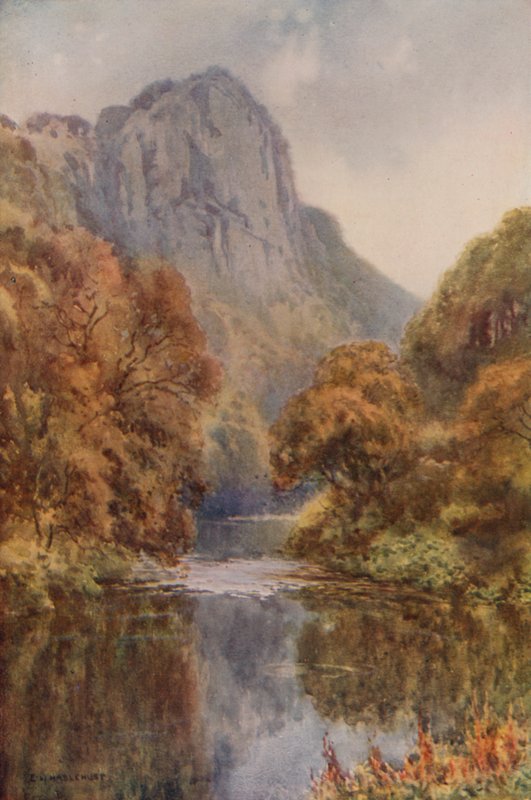 High Tor, Matlock (väri litho) tekijältä Ernest William Haslehust