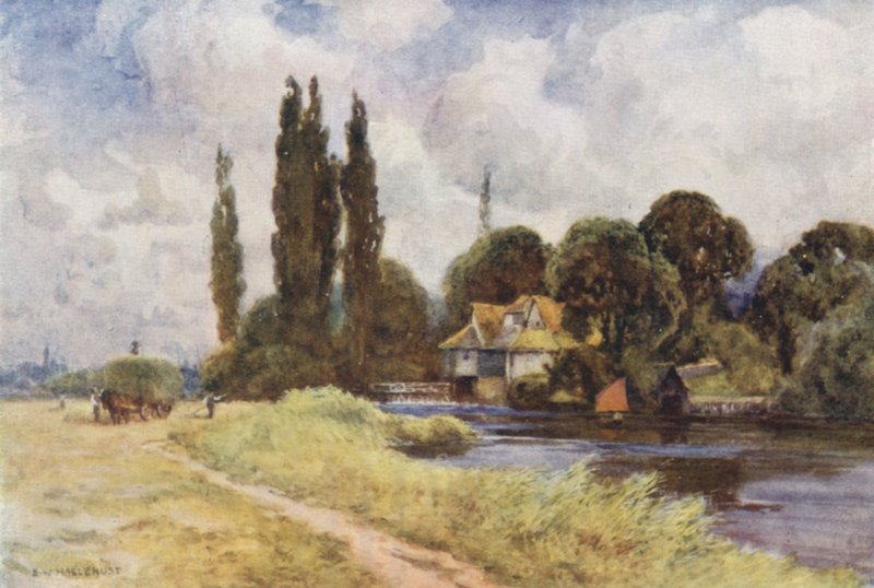 Iffley Mill (väri litho) tekijältä Ernest William Haslehust