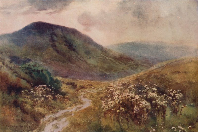Mam Tor (väri litho) tekijältä Ernest William Haslehust
