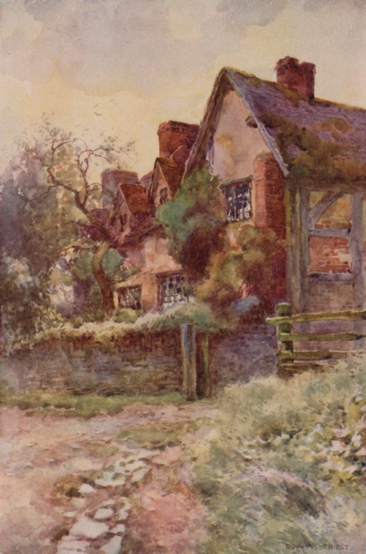 Mary Ardenin talo, Stratford-on-Avon (värilitho) tekijältä Ernest William Haslehust
