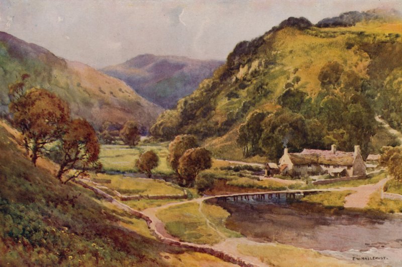 Monsal Dale (väri litho) tekijältä Ernest William Haslehust