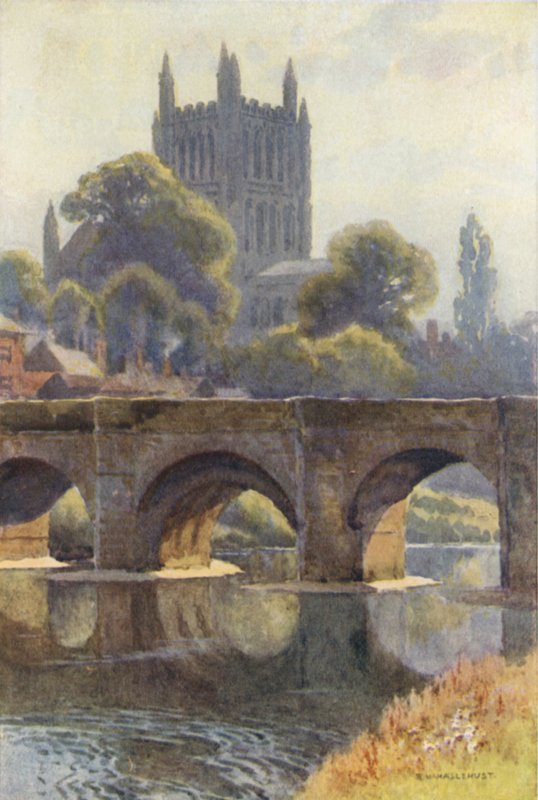 Old Wye Bridge (väri litho) tekijältä Ernest William Haslehust
