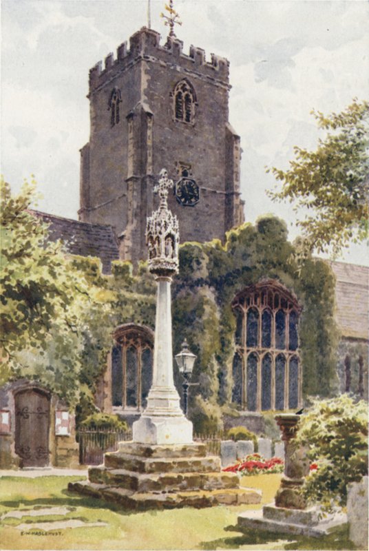 Seurakuntakirkko, Folkestone (väri litho) tekijältä Ernest William Haslehust