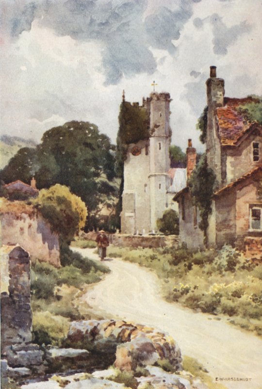 Portisham (litografia de color) finlandès tekijältä Ernest William Haslehust
